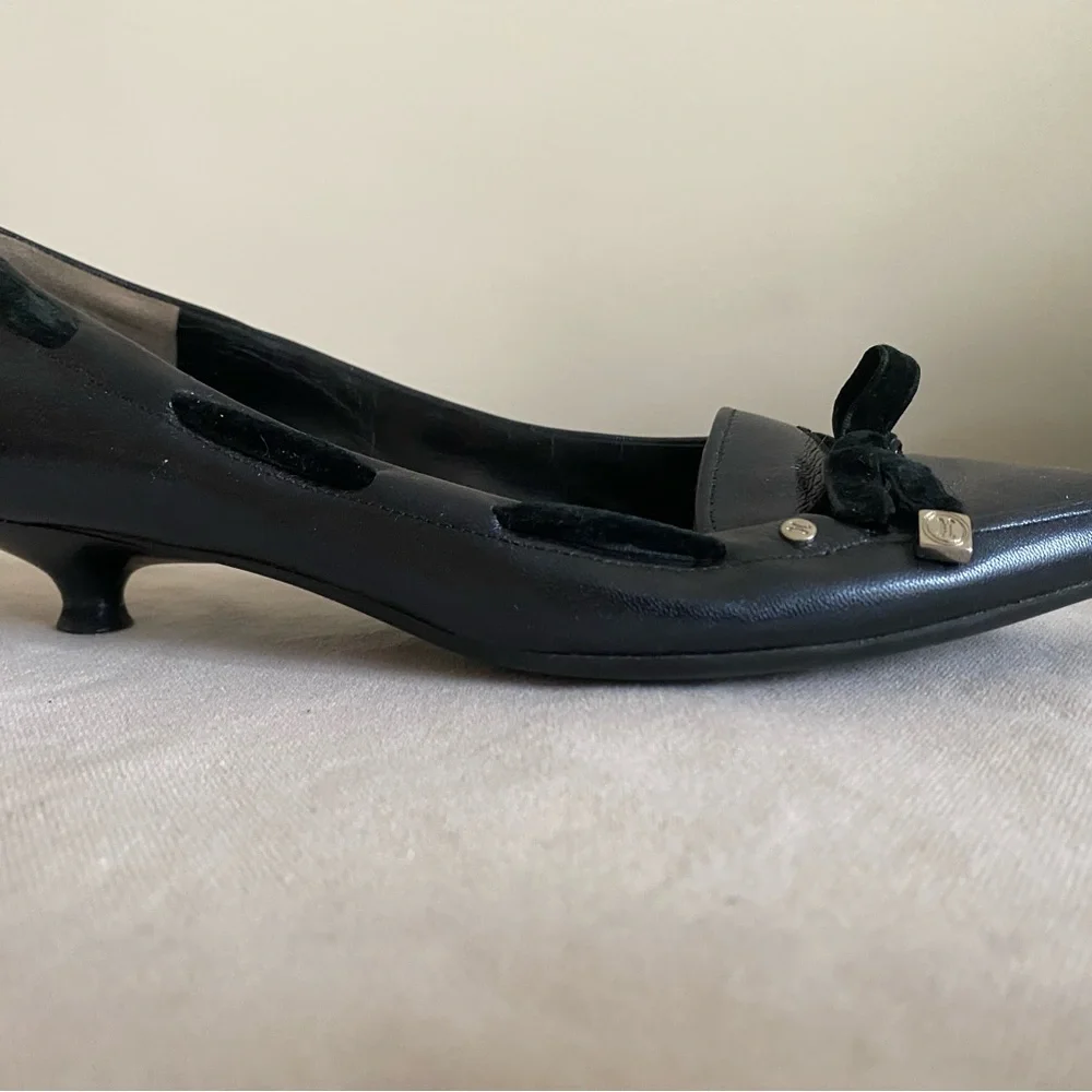 Cole Haan Black Patent Leather Kitten Heel Pumps - Picture 1 of 8